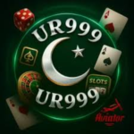 UR999 Game logo with green colour and images that represent different games like ludo, cards etc