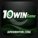 10WIN Game official logo with green and black theme, Pakistan crescent symbol, and APKMENTOR.COM branding